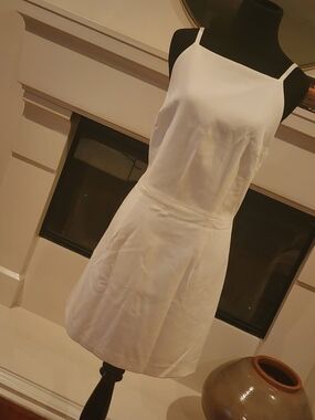 French Connection White Mini Dress with Thin Straps